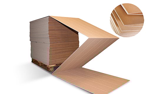 Katlanmış oluklu mukavvanın yakın çekim görüntüsü.