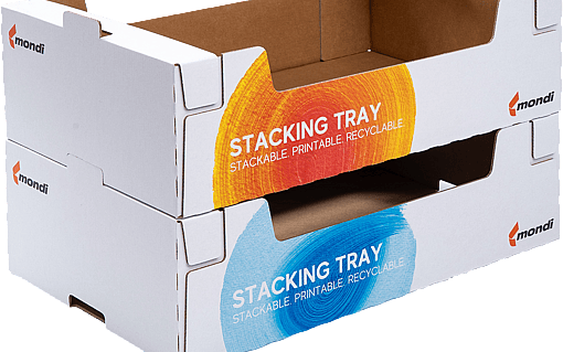 İstiflenebilir oluklu tepsiler.