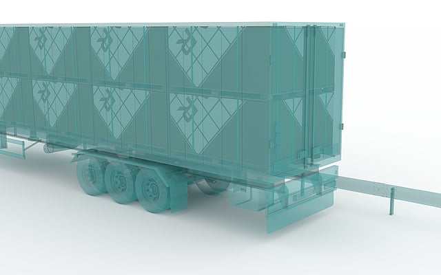 Image of Solar Panel Box loaded onto a truck