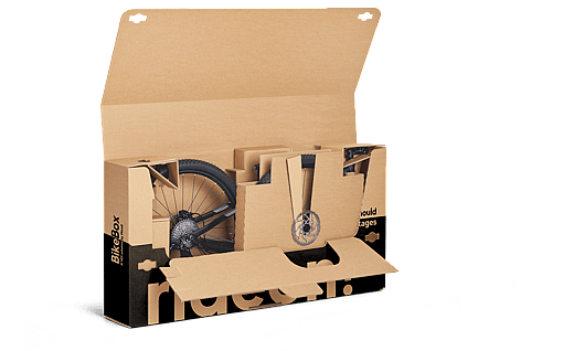 Açılmış bir Mondi Bisiklet Ambalaj Çözümü