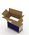 Image of solar panels while removing the corrugated box