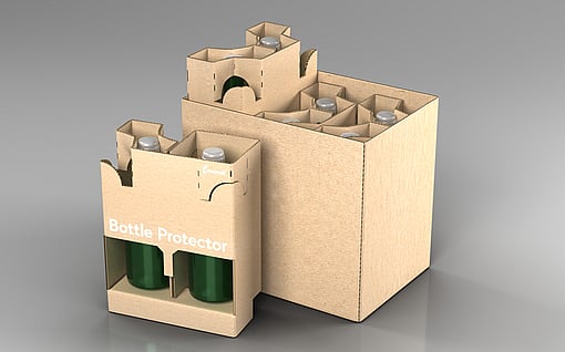 Mondi tarafından üretilen şişe koruma ambalajı.